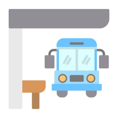 Otobüs. Web simgesi basit illüstrasyon