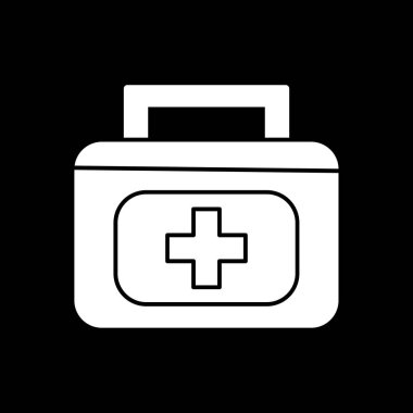 İlk yardım çantası simgesi, basit vektör illüstrasyonu