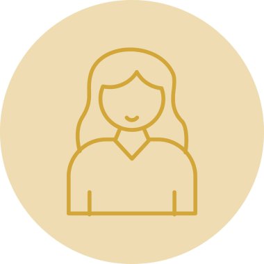 Genç kadın simgesi, vektör illüstrasyonu