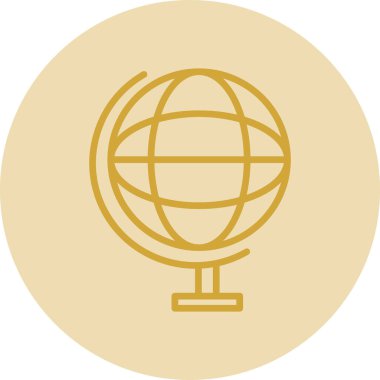 küresel dünya ikonu vektör illüstrasyonu