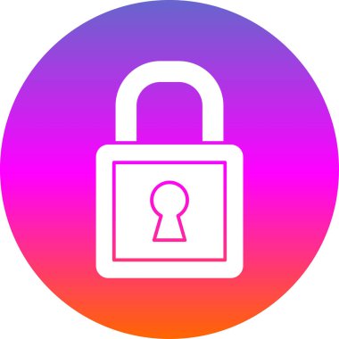 Asma kilit simgesi. web tasarımı için güvenlik kilidi simgesinin karikatür çizimi