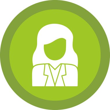 İş kadını avatar simgesi, vektör illüstrasyonu 