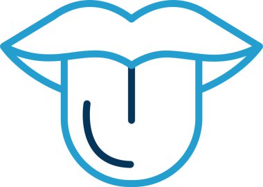 dil dışarı yüz simgesi, vektör illüstrasyonu 