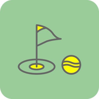 Golf simgesi, vektör illüstrasyonu