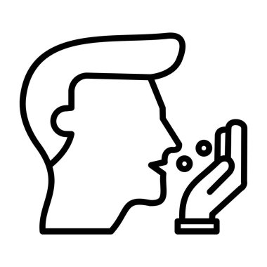 Baş ve konuşma balonu vektör çizim tasarımı ile el