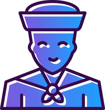 Denizci. Web simgesi basit illüstrasyon