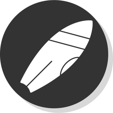 Sörf tahtası simgesinin vektör çizimi 