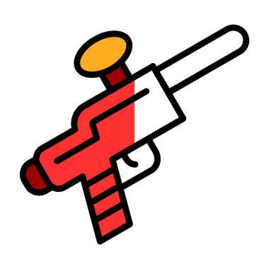 Paintball tabancası simgesi, vektör illüstrasyonu 