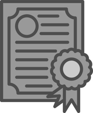 Diploma yassı simgesi, vektör illüstrasyonu