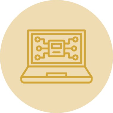 Dizüstü bilgisayar simgesi vektör çizimi