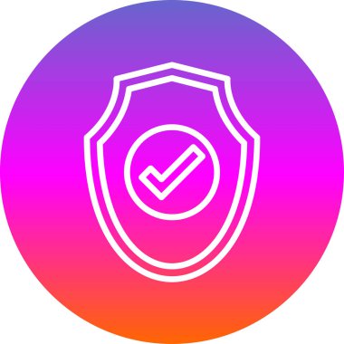 Onay işareti simgesi, vektör çizim kalkan