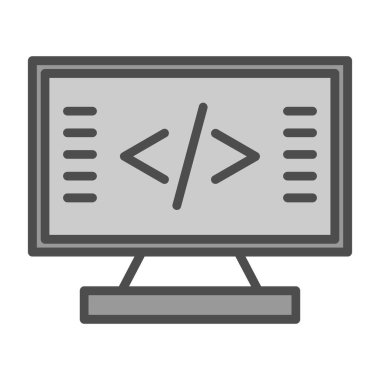 Kodlama simgesinin vektör illüstrasyonu 