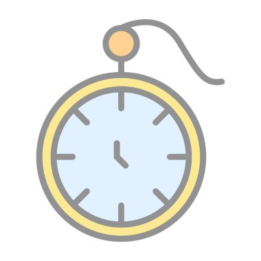 Cep saati simgesi, vektör illüstrasyonu 