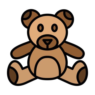 Oyuncak ayı ayı ikonu. beyaz arkaplanda izole edilmiş web tasarımı için ayı oyuncak ayı vektör simgesi karikatürü