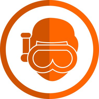 Dalış başlığı düz vektör simgesi