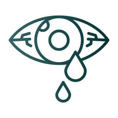 Göz damlası olan bir çizgi film ikonunun vektör çizimi