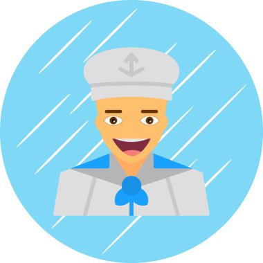 Denizci. Web simgesi basit illüstrasyon