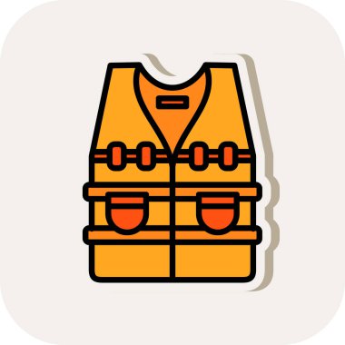 Kurşun geçirmez yelek simgesi, vektör illüstrasyonu 