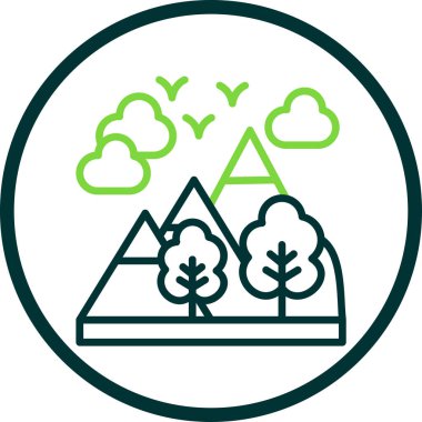 Bir dağ simgesinin vektör illüstrasyonu