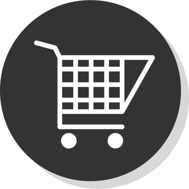 Alışveriş arabası simgesi, vektör illüstrasyonu