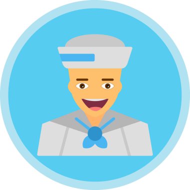 Denizci. Web simgesi basit illüstrasyon