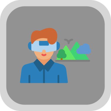 vr glasses flat icon, vector illustration