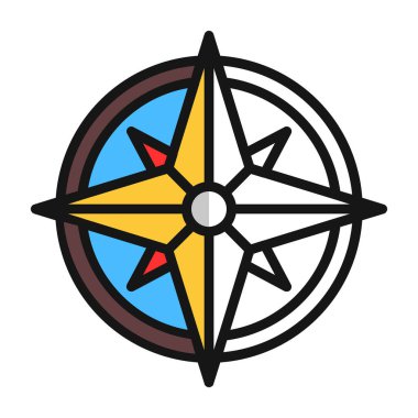 Rüzgar gülü simgesi. vektör çizim  