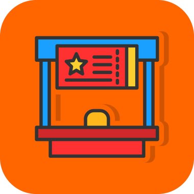 Bilet Ofisi simgesi vektör illüstrasyonu