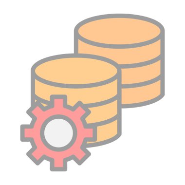 veritabanı vektör simgesi modern basit illüstrasyon