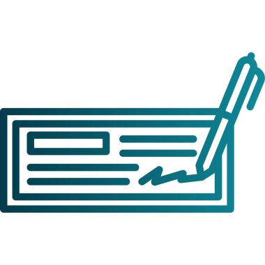 Çek düz simgesinin vektör illüstrasyonu