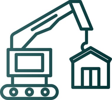 vinç inşa simgesi ana hat biçiminde oluşturuluyor