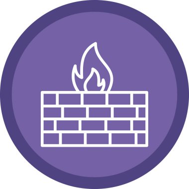 Güvenlik duvarı. Web simgesi vektör illüstrasyonu  