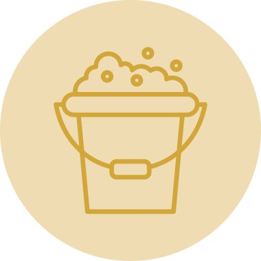 Köpük ağ simgesi olan kova, basit vektör illüstrasyonu