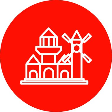 Yel değirmeni simgesinin vektör çizimi