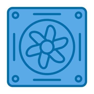 Soğutucunun vektör çizimi. Havalandırma fan çizimi, pictogram