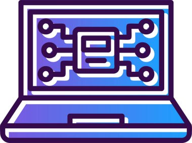 dizüstü bilgisayar simgesi, vektör illüstrasyonu