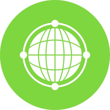  Sanal Dünya Globe web simgesi, vektör illüstrasyonu