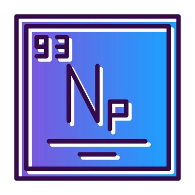 Neptunyum simgesi vektör çizimi