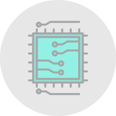 çip simgesi, vektör illüstrasyonu basit tasarım