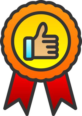 El ele tutuşan rozet ikonu vektör illüstrasyon tasarımı