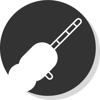 Termometre vektör simgesi. biçim iki renkli düz simge sembolü, gri renkler, yuvarlak açılar, beyaz arkaplan.