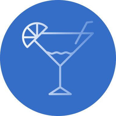 Martini kokteyli düz ikon, vektör illüstrasyonu