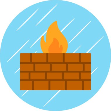 Güvenlik duvarı. Web simgesi vektör illüstrasyonu  