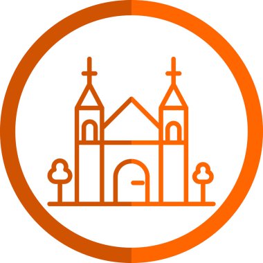 Bir kilise ikonu, katedral kulesinin vektör çizimi 