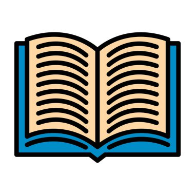 Kitap satırı simgesi, vektör çizim 