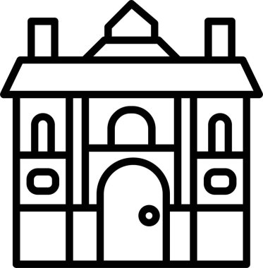 Bina. Web simgesi basit illüstrasyon