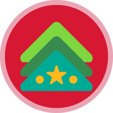 Noel ağacı simgesi, vektör illüstrasyonu