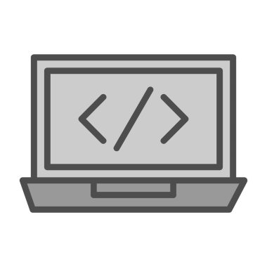 Kodlama simgesinin vektör illüstrasyonu 