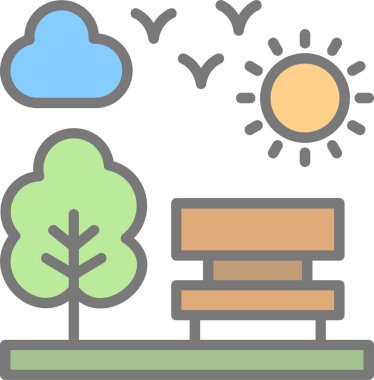 Orman ikonu vektör illüstrasyonu