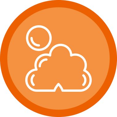 Basit Bulutlu hava simgesi, vektör illüstrasyonu